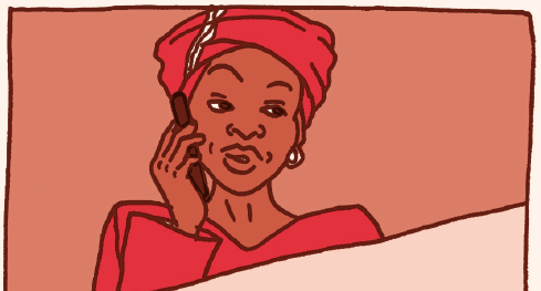 Image d'illustration : une femme noire au téléphone