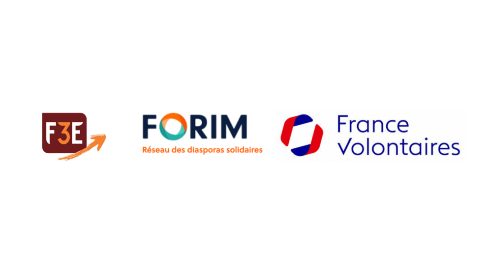 Logo réseau F3E, FORIM et France Volontaires
